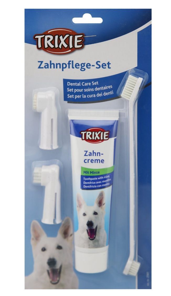 TRIXIE Set za ustno higieno - pasta, ščetka, 2x naprstnik