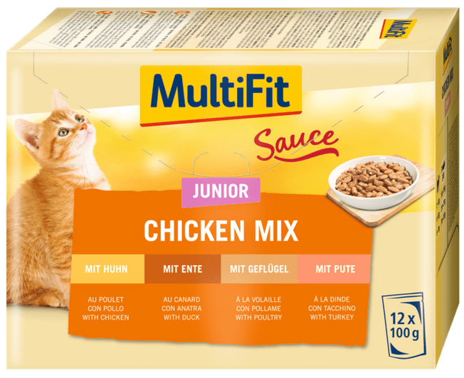 MultiFit Junior Chicken MIX v omaki 12x100g