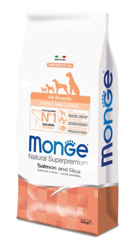 Monge Natural Super Premium Puppy and Junior Losos, 15 kg - NOVO!