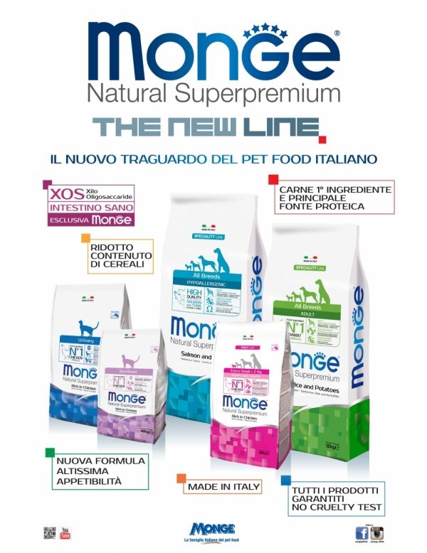 Monge Natural Super Premium: Adult Active, Z XOS PREBIOTIKI!