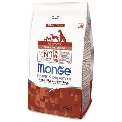 Monge Natural Super Premium: Puppy & Junior Lamb with Rice & Potatoes
