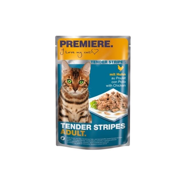 Premiere Cat Tender Stripes Piščanec, 85 g vrečka