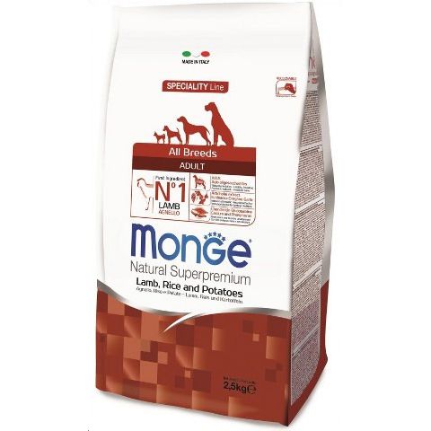 Monge Natural Super Premium: Adult Lamb with Rice & Potatoes - LAHKO PREBAVLJIVA!