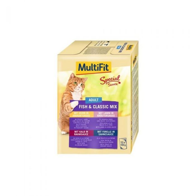 ​MultiFit MULTIPACK Cat Adult Special Classic in mešanica rib v omaki, 12x100g