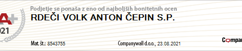 Rdeči volk - bonitetna ocena AA+
